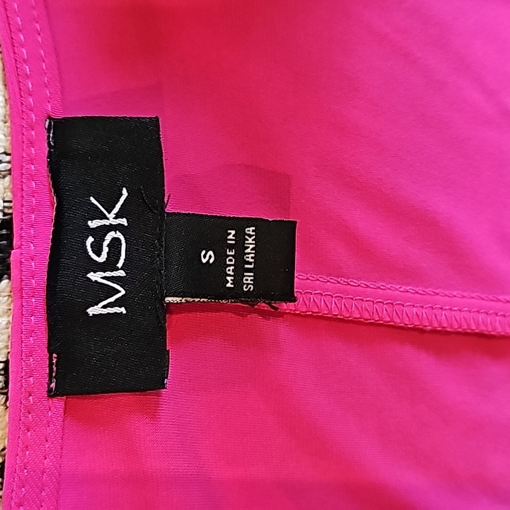 NWOT-MSK Sheath Cold Shoulder Hot Pink Dress - Picture 5 of 10